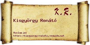 Kisgyörgy Renátó névjegykártya