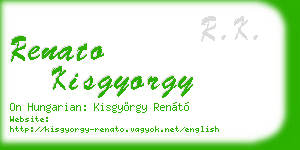 renato kisgyorgy business card